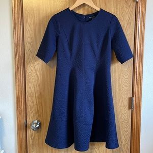 Navy Maggy London Textured Dress